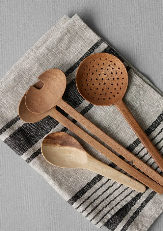 Acacia Wood Slotted Spoon