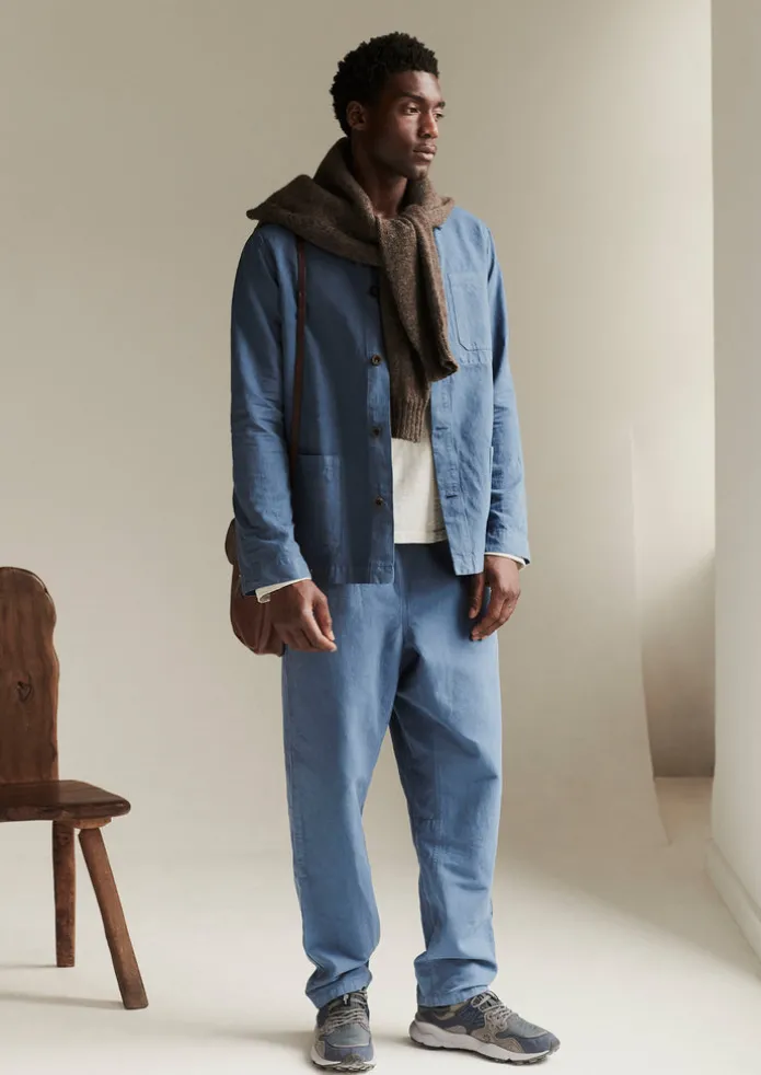 Alfie Garment Dyed Herringbone Trousers