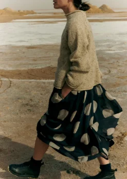 Batik Dot Pleated Skirt