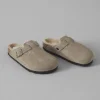 Birkenstock Boston Suede Shearling Clogs
