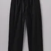 Brushed Cotton Linen Herringbone Trousers