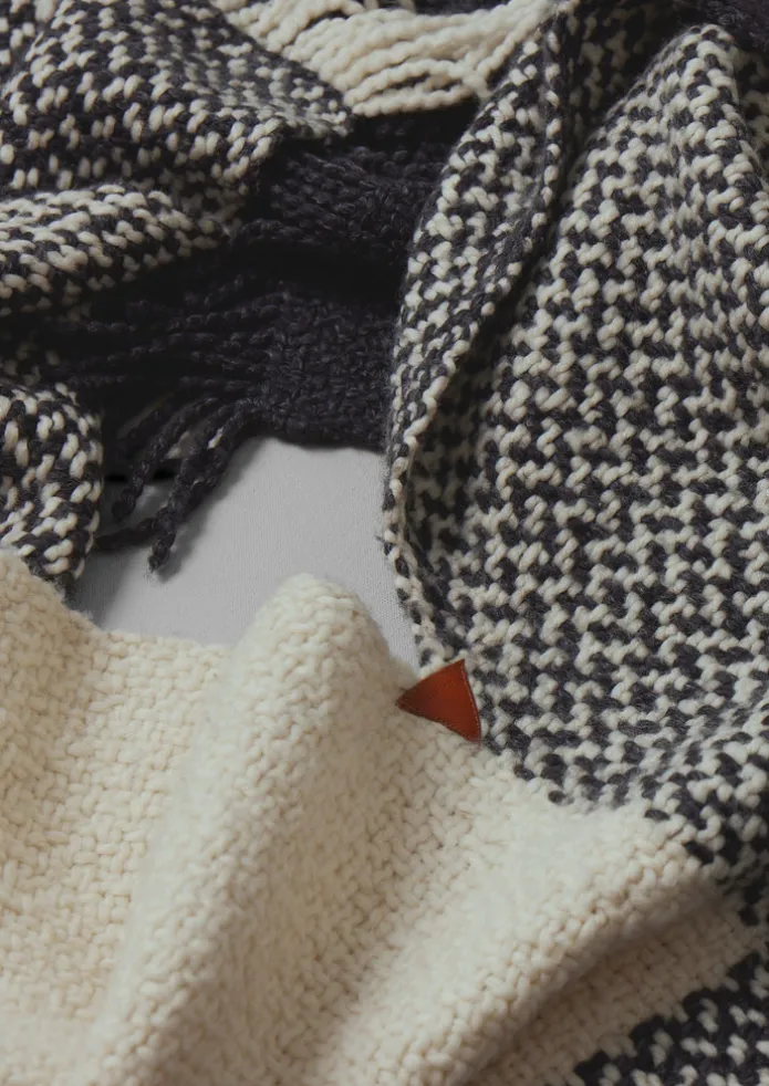 Check Merino Blend Wrap