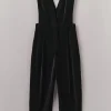 Cotton Velvet Pinafore Jumpsuit