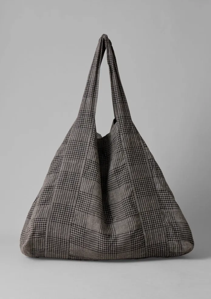 Etched Check Linen Bag