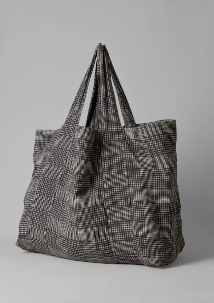 Etched Check Linen Bag