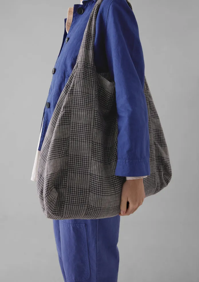 Etched Check Linen Bag