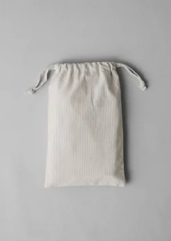 Fine Stripe Organic Cotton Embroidered Pillowcase