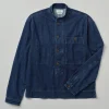 Grandad Collar Half Placket Denim Shirt