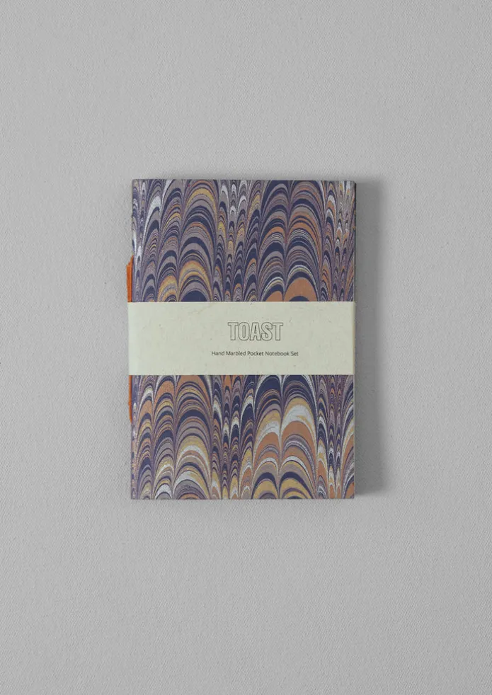 Hand Marbled Pocket Notebook Set
