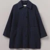 Indigo Cotton Wool Pea Coat