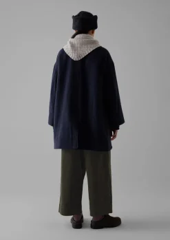 Indigo Cotton Wool Pea Coat