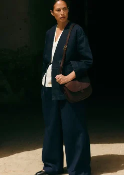 Indigo Denim Wrap Jacket