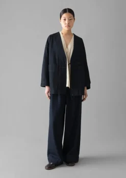Indigo Denim Wrap Jacket
