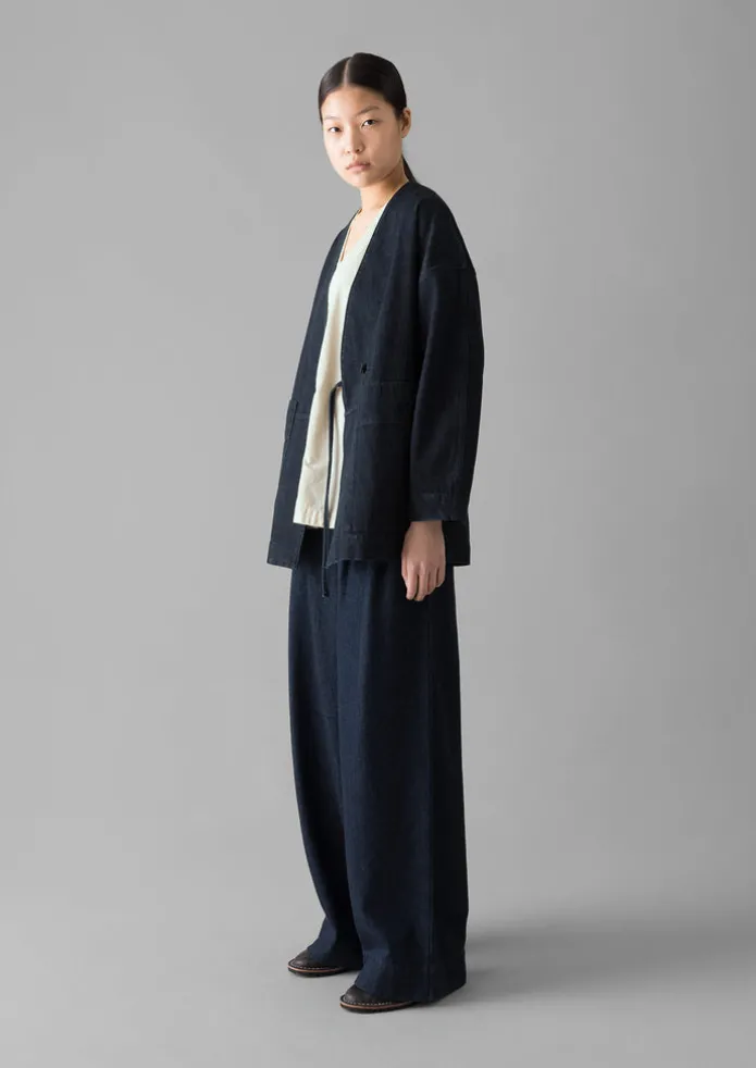 Indigo Denim Wrap Jacket