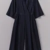 Indigo Twill Culotte Jumpsuit