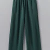 Loopback Jersey Wide Leg Trousers