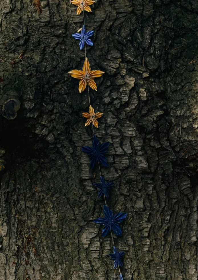 Marbled Star Paper Garland