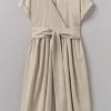 Organic Needlecord Wrap Front Dress