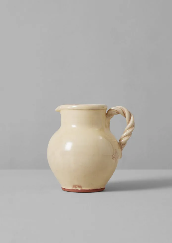 Poterie Barbotine Twisted Handle Pitcher